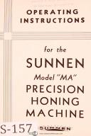 Sunnen Model MA Precision Honing Machine Operating Instructions Manual Year 1942